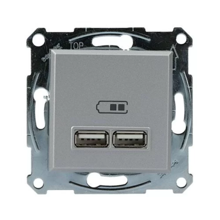 Розетка USB 2.1A Schneider Asfora Алюминий (EPH2700261) в интернет-магазине, главное фото