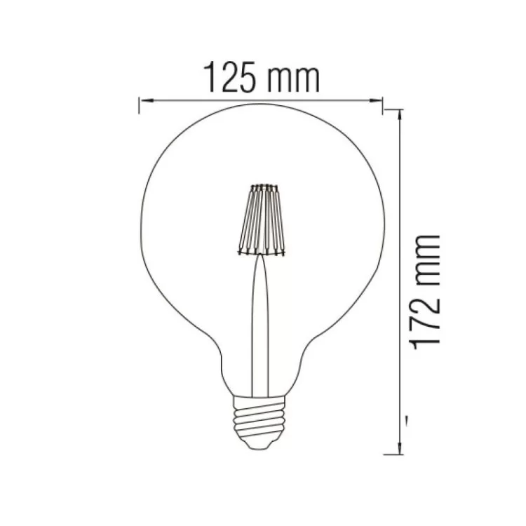 Лампа LED Filament шар 6W E27 2200K RUSTIC GLOBE-6 001-030-0006 Horoz ціна 273грн - фотографія 2