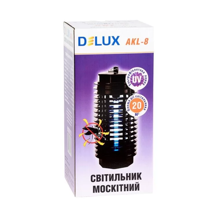 Москитный светильник для уничтожения насекомых DELUX 1х4Вт 20м2 AKL-8 (90008223) цена 495грн - фотография 2