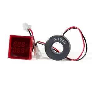 Цифровой вольтметр и амперметр ED16-22 FVAD красный 25-500 В, 0-100А АскоУкрем
