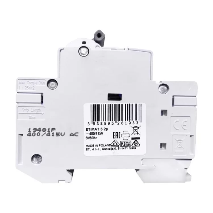 Автоматичний вимикач ETIMAT 6 2p D 10A ETI ціна 458грн - фотографія 2