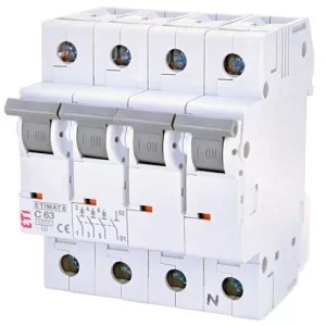 Автоматичний вимикач ETIMAT 6 3p+N C 63A ETI