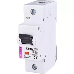 Автоматичний вимикач ETIMAT10  1p D 80A ETI