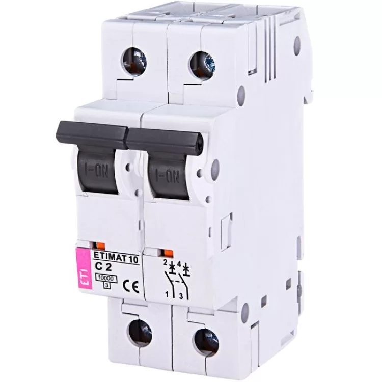 Автоматичний вимикач ETIMAT 10 2p C 2A ETI