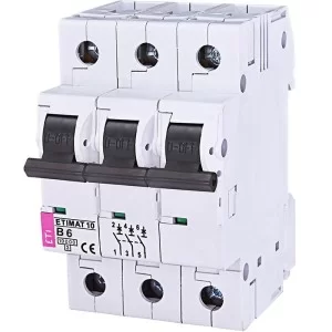 Автоматичний вимикач ETIMAT 10  3p В 6А (10 kA)