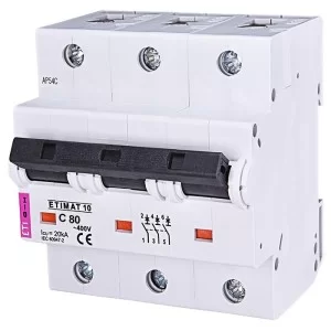 Автоматический выключатель ETIMAT10  3p C 80A ETI (2135731)