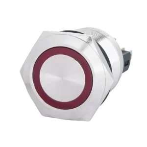 Кнопка металлическая TYJ 22-271 220V красная с подсветкой 1NO+1NC Аско Укрем (A0140010133)
