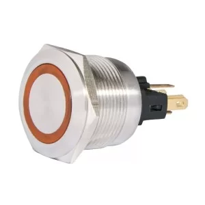 Кнопка металлическая TYJ 22-271 24V желтая с подсветкой 1NO+1NC Аско Укрем (A0140010140)