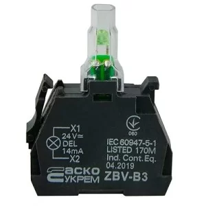 ZBV-B3 Блок для подсветки зеленый 24В для кнопок TB5 Аско Укрем (A0140010210)