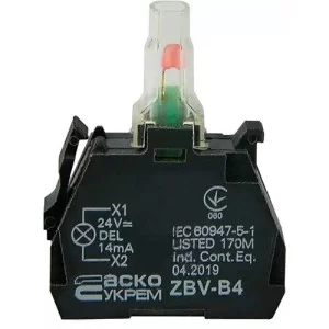 ZBV-B4 Блок для подсветки красный 24В для кнопок TB5 Аско Укрем (A0140010211)