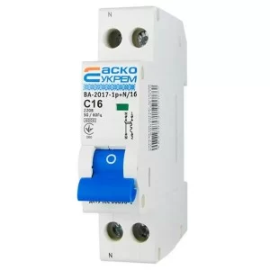 Автоматический выключатель АСКО-УКРЕМ ВА-2017 1p N 16А Тип C (А001017001012)