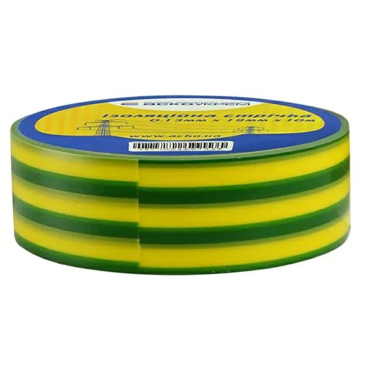 Изоляционная лента 0,13ммх19мм / 15м Желто-зеленая АскоУкрем (A0150020017) цена 39грн - фотография 2
