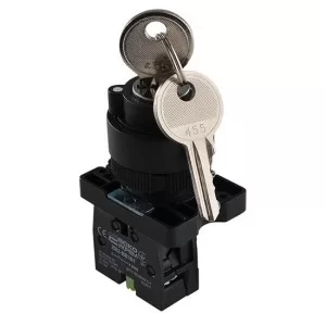 Кнопка LAY5-EG21 Кнопка поворотная с ключом 2-х позиционная Аско Укрем (A0140010201)