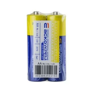 Батарейка солевая АА, R6 1,5 В (спайка 2 шт) АскоУкрем