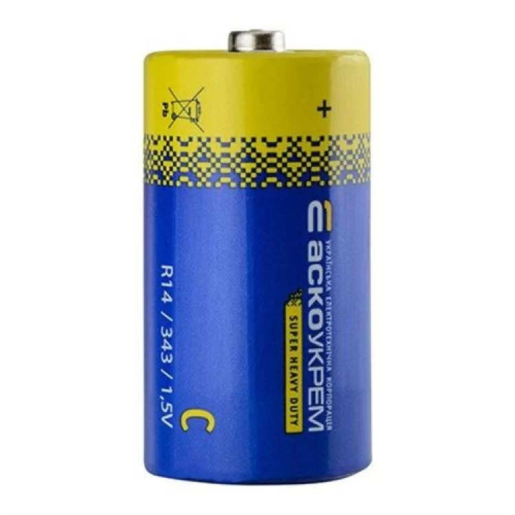 Батарейка сольова C, R14 1,5В (спайка 2 шт) АскоУкрем ціна 21грн - фотографія 2