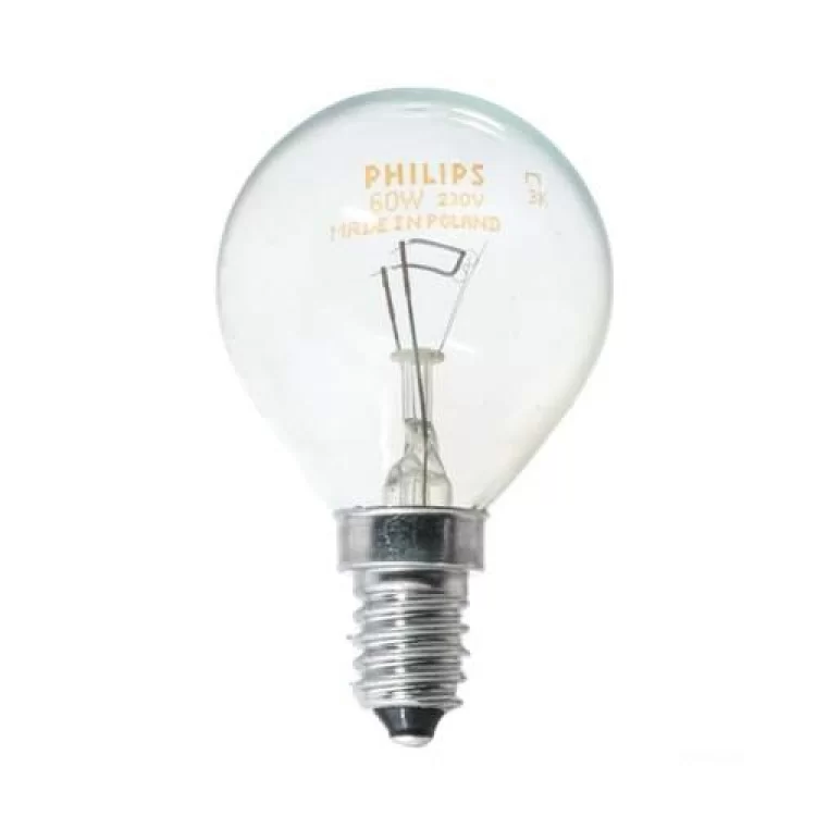 Лампа накаливания Р45 40Вт Е14 шар прозрачная PHILIPS