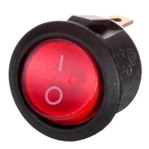 Переключатель YL213-03 круглый красный с подсветкой АскоУкрем
